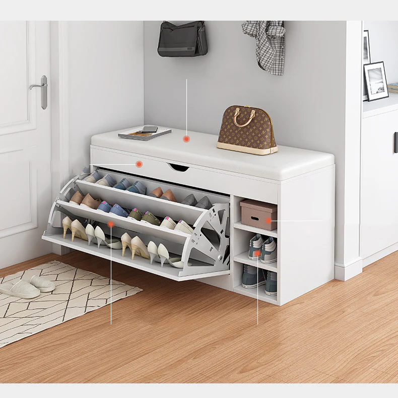 Foldable Shoes Rack Bench With Cushion 34cm -  21002 - Image 3