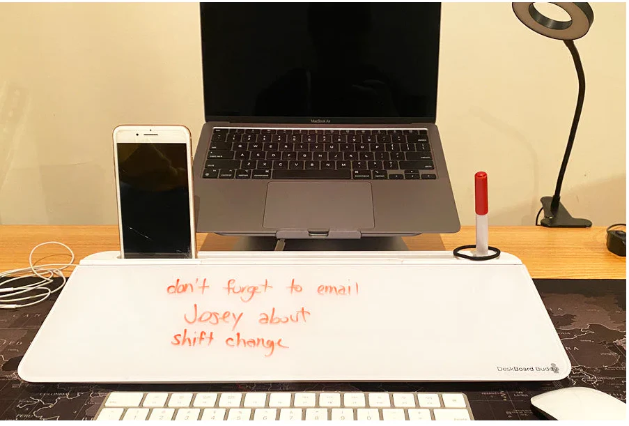 Glass Desktop Whiteboard Accessories Organiser with a free marker & eraser - Image 10